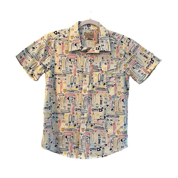 Lucky Brand Other - Boys Lucky Brand Surfboard Skateboard Short Sleeve Size Large Button Up …